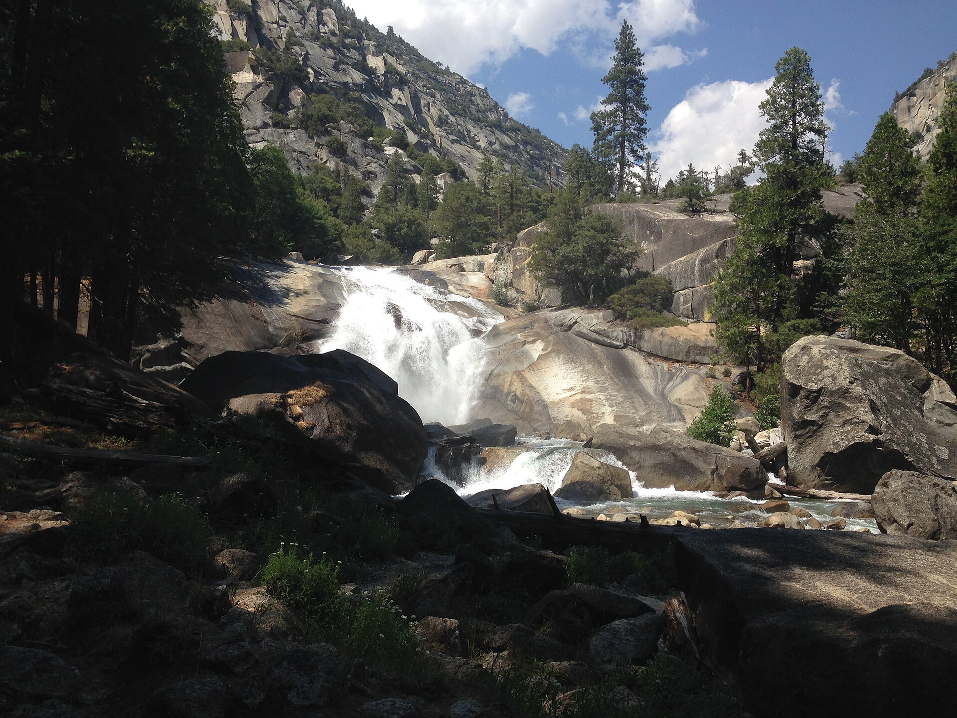 Mist Falls flowing through polished granite