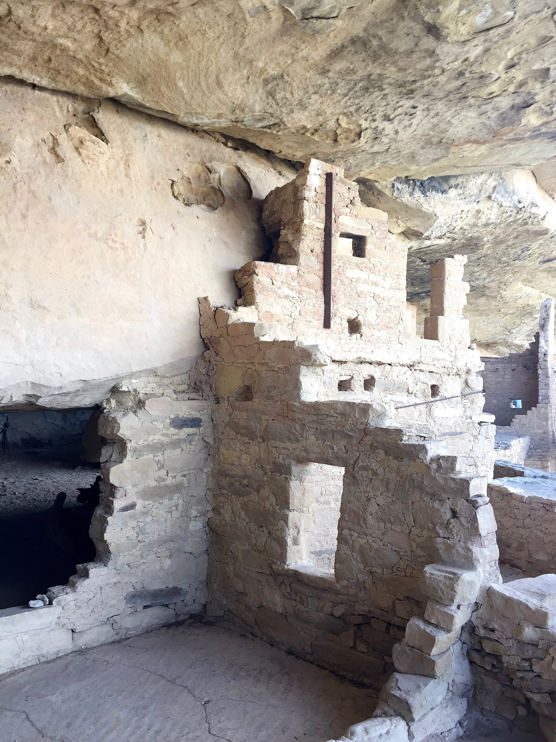Balcony House built into a cliff alcove at Mesa Verde