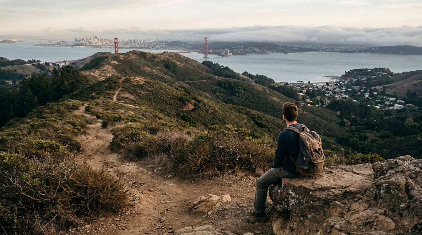 View from Mount Tamalpais over Marin and the San Francisco Bay
