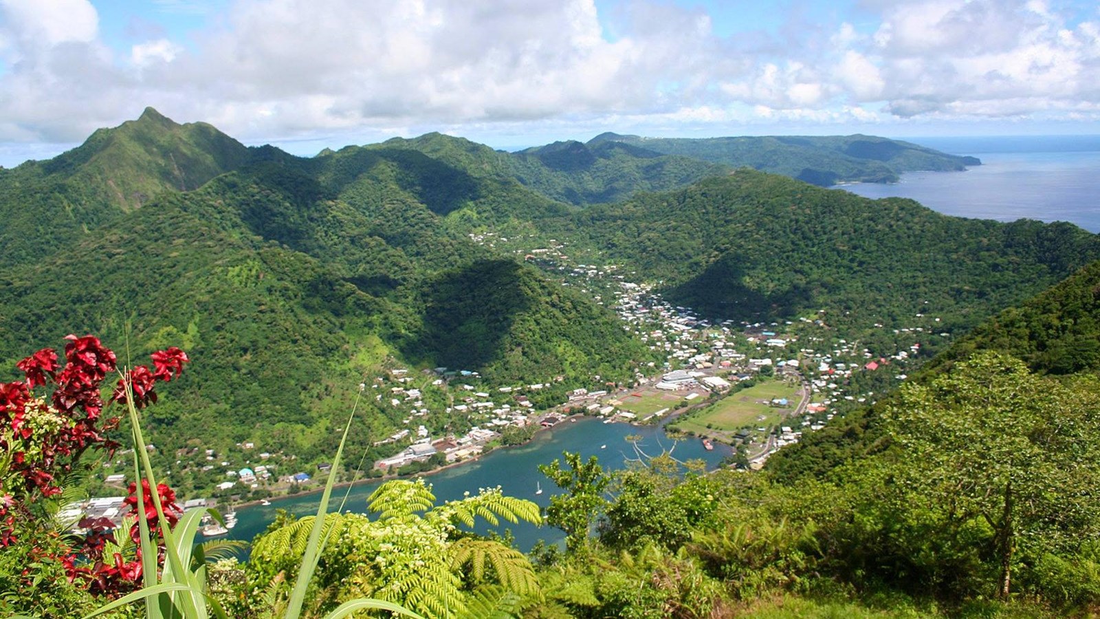 Mount Alava rising above Pago Pago Harbor in American Samoa