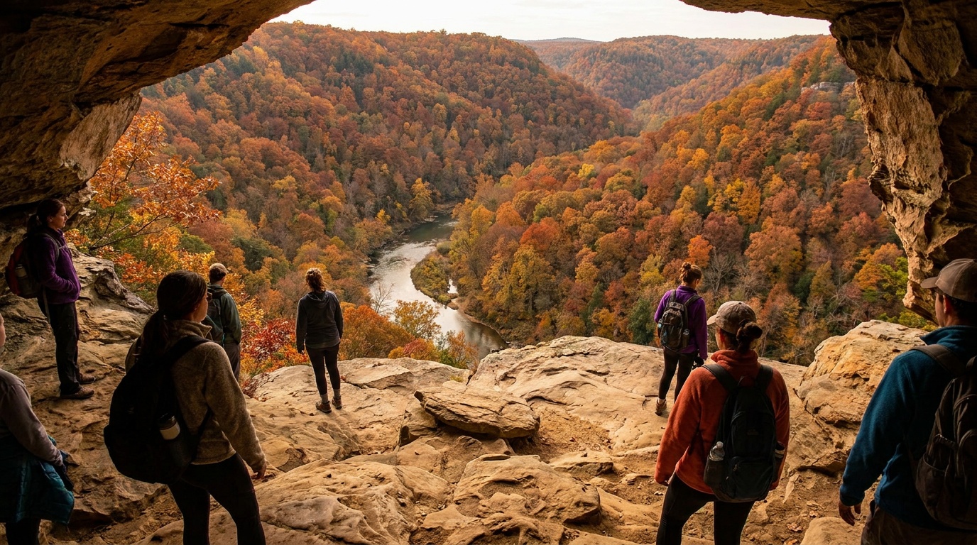 Fall color across the Red River Gorge from a Natural Bridge overlook