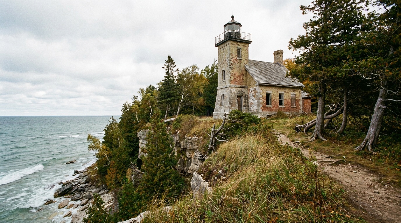 The historic Eagle Bluff Lighthouse
