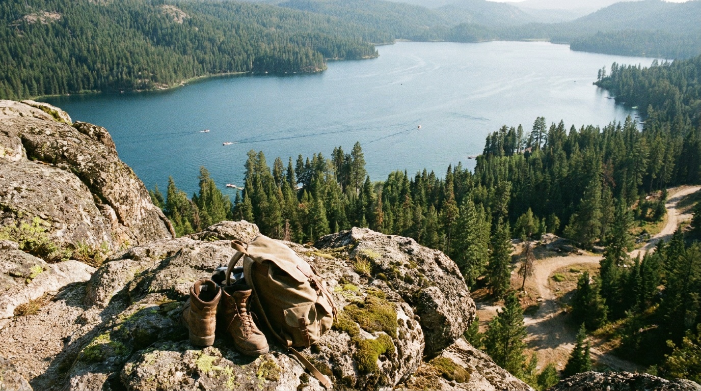 Lake overlook from Osprey Cliff above Payette Lake