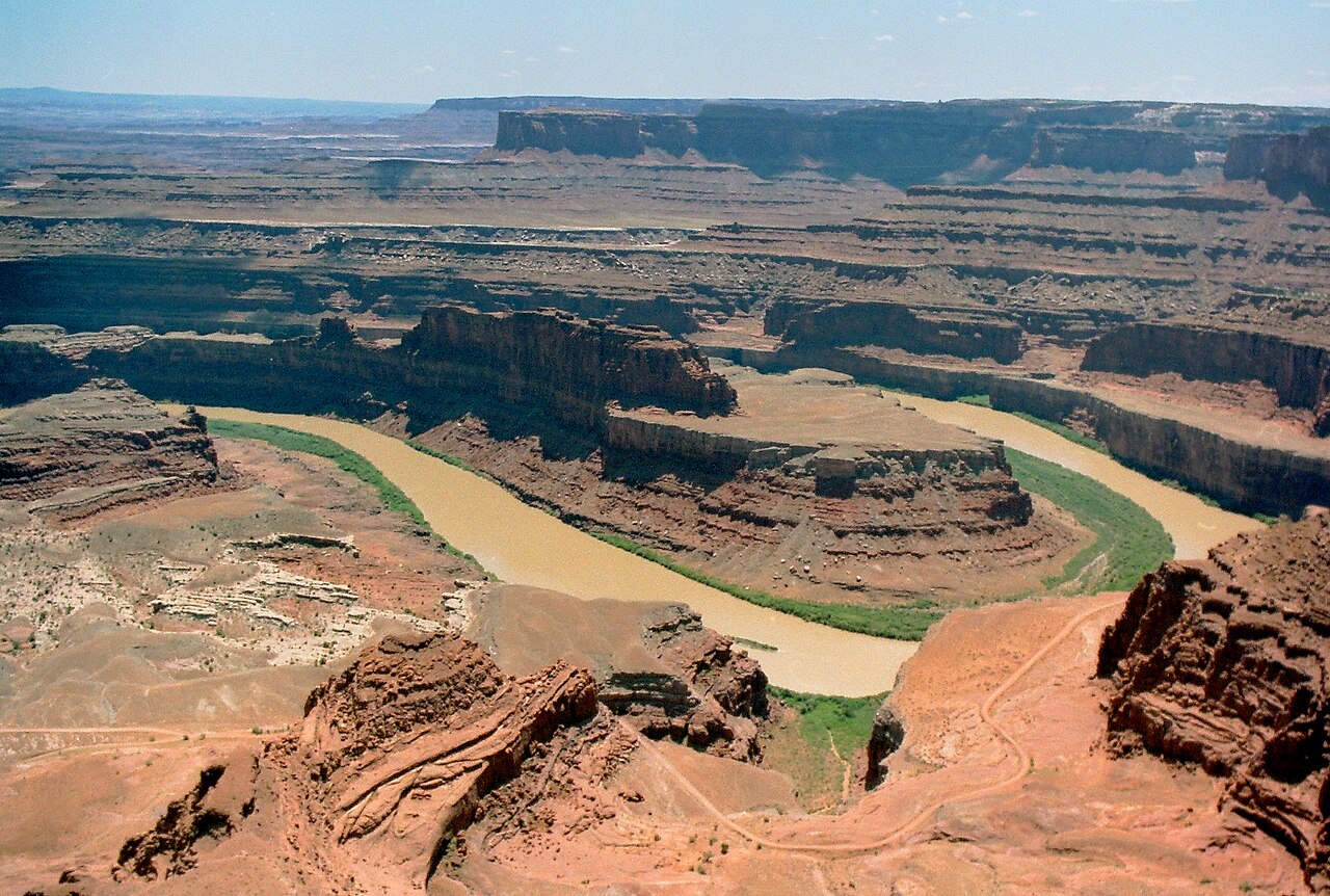 Dead Horse Point overlook above red canyon country in Utah