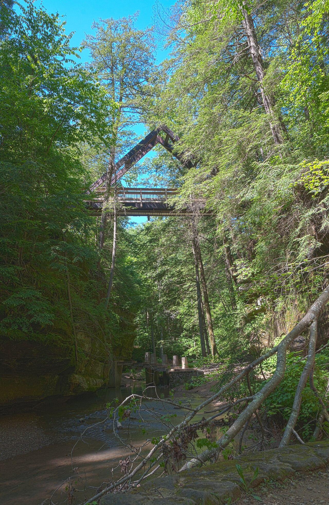 A-frame bridge in Old Man's Cave at Hocking Hills State Park