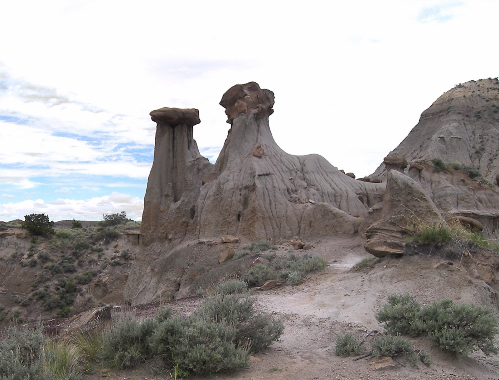 Eroded badlands rock formations at Makoshika State Park, Montana