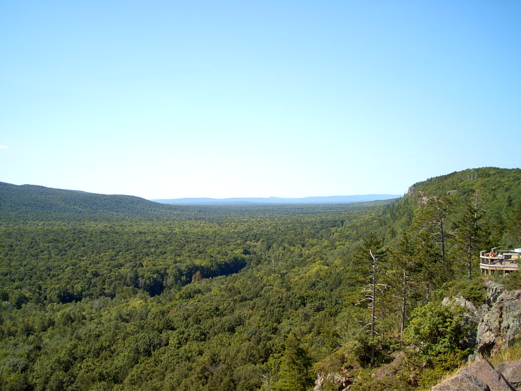 Forested ridges above Lake of the Clouds in the Porcupine Mountains Wilderness, Michigan
