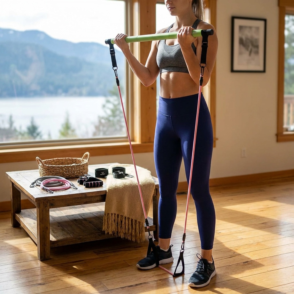 COFOF Pilates Bar Kit with Resistance Bands