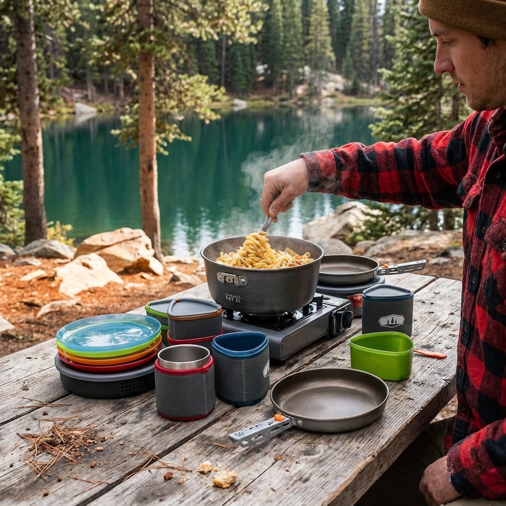 GSI Outdoors Pinnacle Ceramic Camper Cookware Set