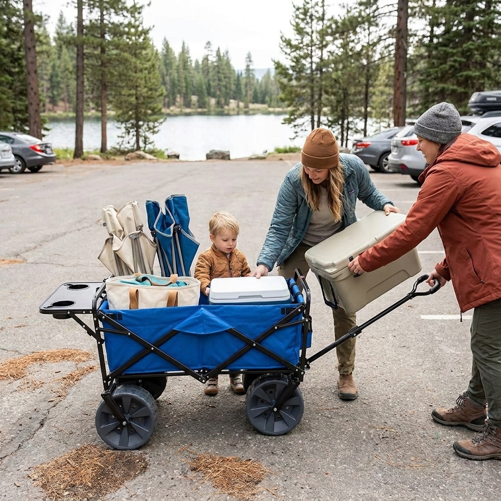 MacSports All Terrain Beach Wagon with Side Table