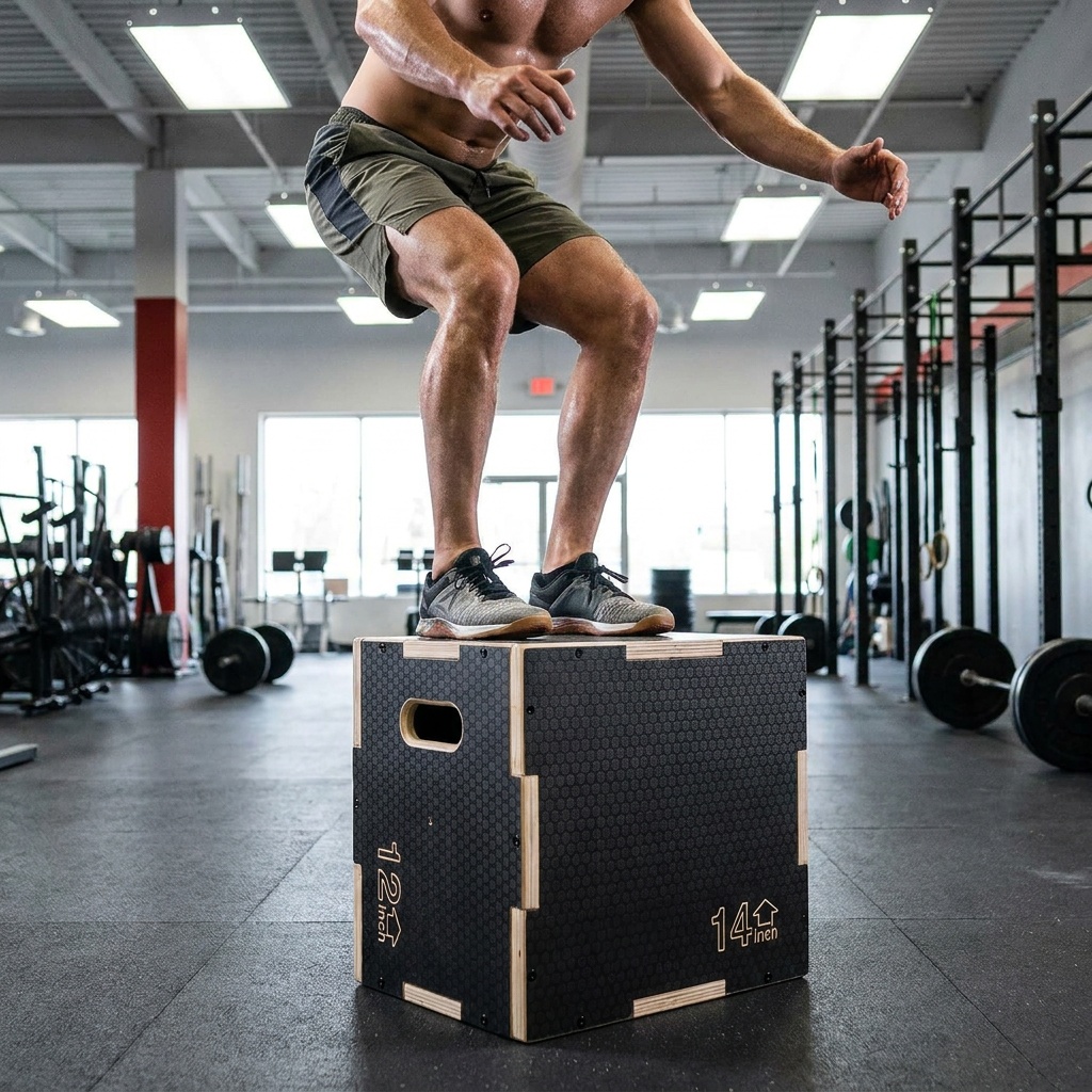 Synergee Non-Slip 3-in-1 Wood Plyometric Box